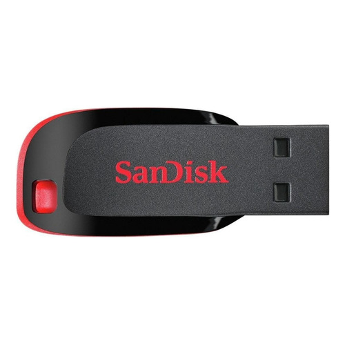 Memoria USB SanDisk Cruzer Blade 128GB 2.0 negro y rojo