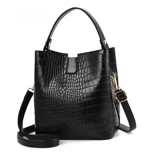 Bolsa Feminina Tiracolo Croco Estruturada Resistente Bag