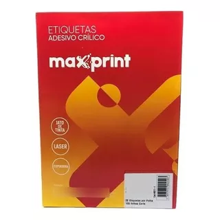 25 Folhas Etiquetas Maxprint A4 - A4262 (16 Etiq./folha) Cor Branco