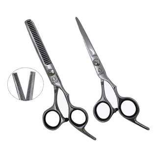 Kit Tijera Peluquería Profesional Corte Navaja Entresacar 6