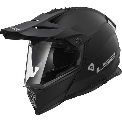 Casco para moto motocross LS2 Pioneer MX436  matt black solid talle L 