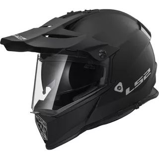 Casco Para Moto Cross Ls2 Pioneer Mx436  Matt Black Solid Talle L 