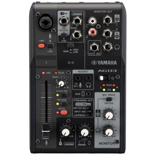 Mezcladora Yamaha Ag03mk2b 3 Canales Para Streaming