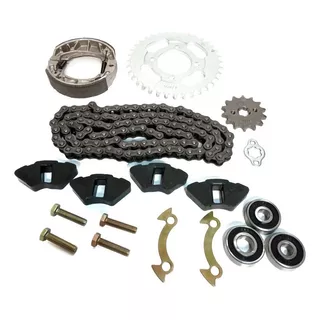 Kit Transmisión Motos 110 Cadena Corona Piñón + Ruleman Msp