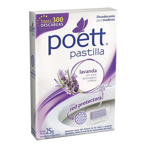 Pastilla Para Inodoro Poett Con Red Frescura De Lavanda 25gr