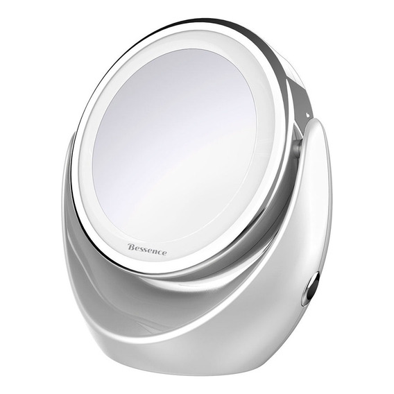 Espejo Doble Aumento 360° Luz Led Maquillaje Bessence - Rex Color del marco Blanco