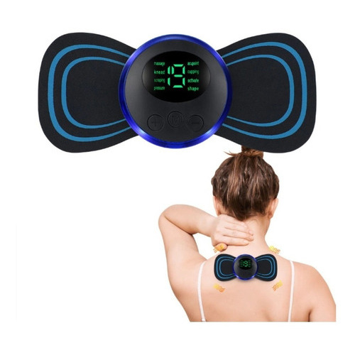 Masajeador portátil recargable para dolor de espalda, cuello y espalda, color negro