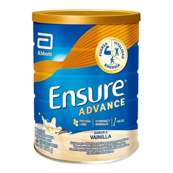 Suplemento en polvo Abbott  Ensure Advance carbohidratos sabor vainilla en lata de 850g