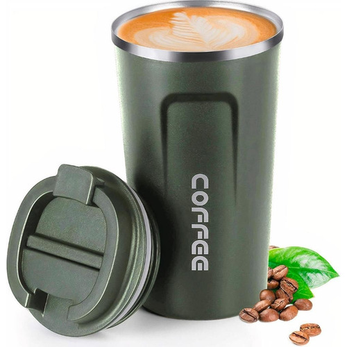 Termo Para Café Con Tapa De Acero Inoxidable - Onda Shop Color Verde