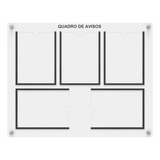 Quadro De Aviso Gestão À Vista C/ 5 Displays Acrílicos P/ A4