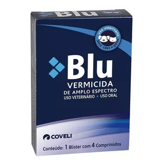 Blu Vermífugo Cães E Gatos 4 Comprimidos Coveli - Coveli