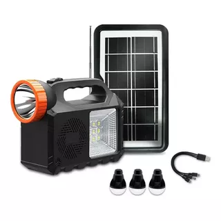 Planta Solar Kit Led Radio Mp3 Cargador Celu Usb Recargable 