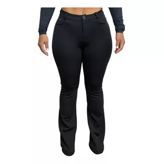 Calça Feminina Flare Cintura Alta Cós Largo Original Tecido 