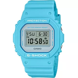 Relógio Casio G-shock Feminino Dw-5600sc-2dr Cor Da Correia Azul-claro Cor Do Bisel Azul-claro Cor Do Fundo Digital