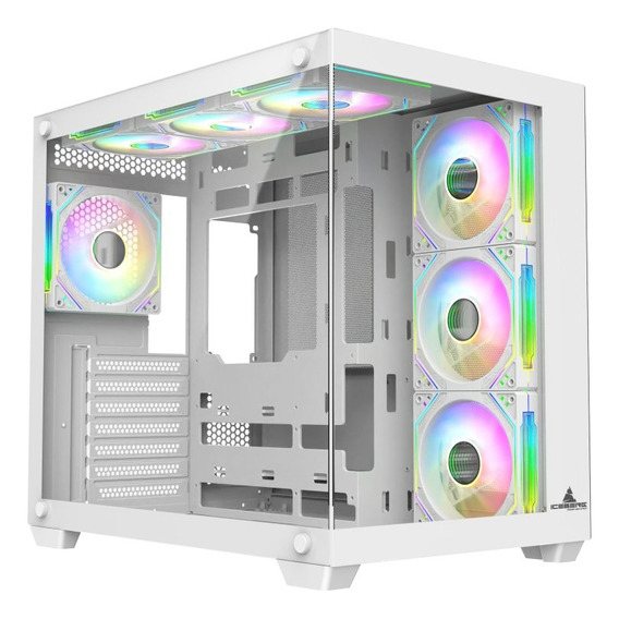 Chasis Caja Gabinete Gamer Iceberg Crystal Cube Blanco X7fan