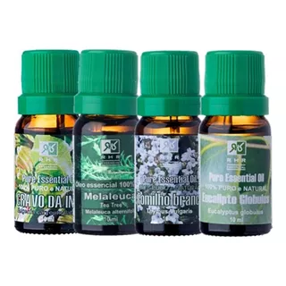 Kit Óleos De Melaleuca, Tomilho, Cravo E Eucalipto 10ml Rhr