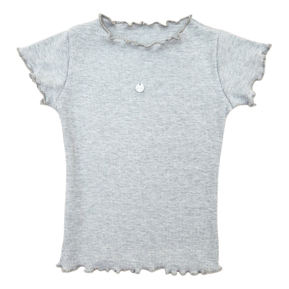 Remera Mini Anima Manga Corta Morley Bebe Gris Melange Kids