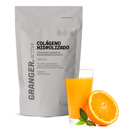 Granger Colágeno Hidrolizado Naranja Suplemento 250gr 6c