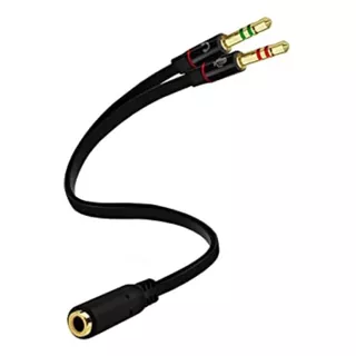 Cable Adap 3.5mm Para Mic Y Aud 1 Hembra A 2 Machos Aux