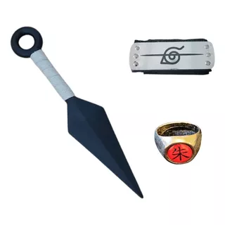 Naruto - Set Itachi #2 - Vincha + Anillo Akatsuki + Kunai