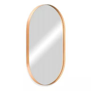 Espelho Oval Com Moldura Sala Banheiro Grande 80 Cm Branco