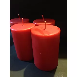Vela Cirio 8cm X10 Cm De Alto Color Rojo Paquete Con3 