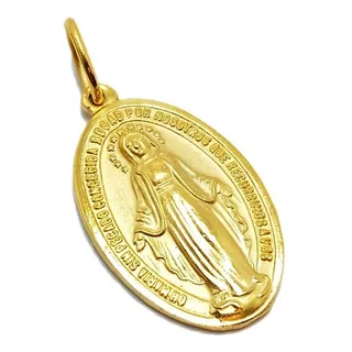 Medalla Virgen Milagrosa - Doble Faz - Plaqué Oro 21k - 24mm