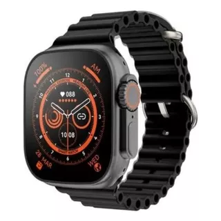 Smartwatch Genérica T800 Ultra 1.99  Caja  Negra, Malla  Negra De  Gel De Sílice