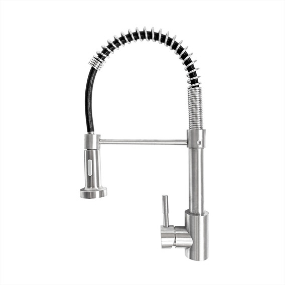 Grifo Cocina Profesional Con Rociador Monomando Satinado