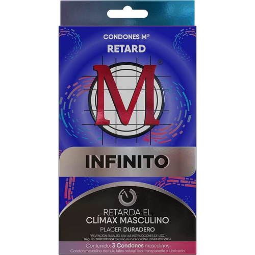 Condones masculinos M Retard látex natural 3 piezas