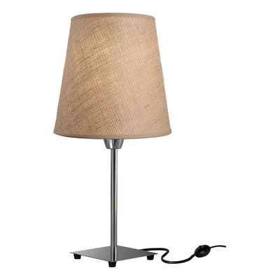 Lampara De Mesa Velador Acero Cañamo Led De Regalo