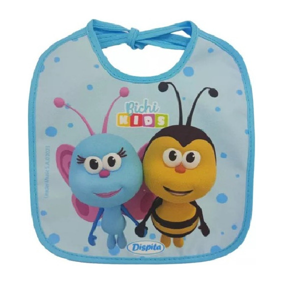 Babero Bichi Kids Impermeable Toalla Dispita Color Celeste Animales