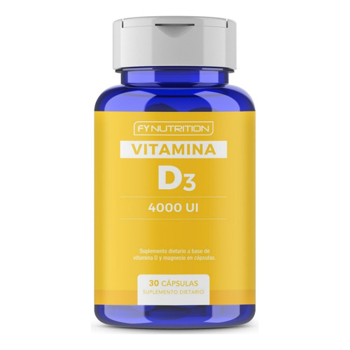 Vitamina D3 Fynutrition - 4000 UI (100mcg) con 78mg de Magnesio - Cápsulas En Frasco De 30 Un.