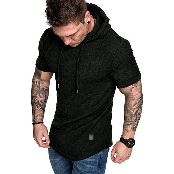 Sudadera Capucha Hombre, Deportiva, Informal, De Manga Corta