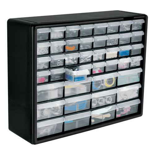 Organizador Con 44 Gavetas, Truper 102642 Color Negro