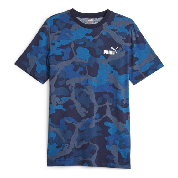 Playera Azul Puma Ess+ Camo Aop Hombre