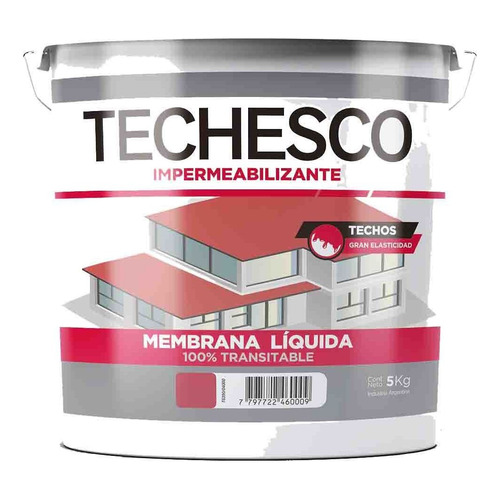 Membrana Liquida Techesco 5 Kilos Colores Transitable Color Rojo