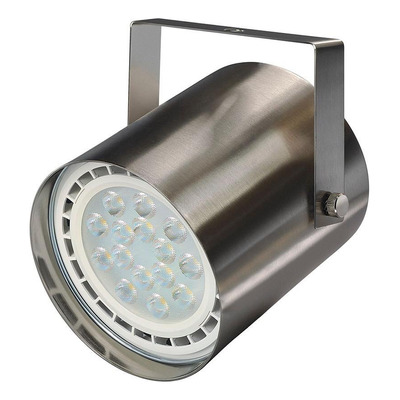 Spot Cabezal Cilindro Acero Platil Ar111 Apto Led Riel Local