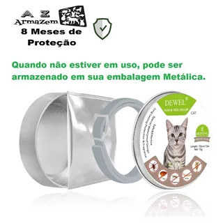  Coleira Anti Pulgas E Carrapatos Para Gato Tam. Único 