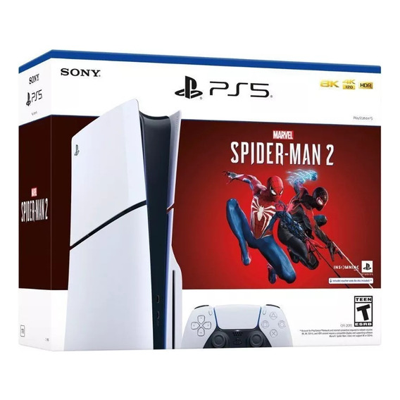 Consola Ps5 Slim 1tb Con Lector + Juego Digital Spiderman 2