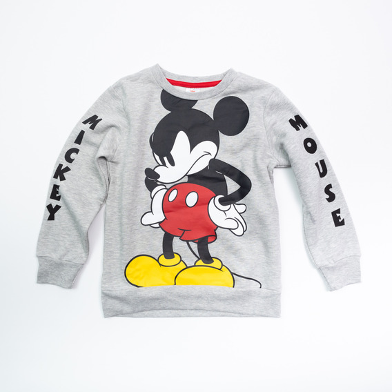 Poleron Niño Mickey Enojado Gris Disney