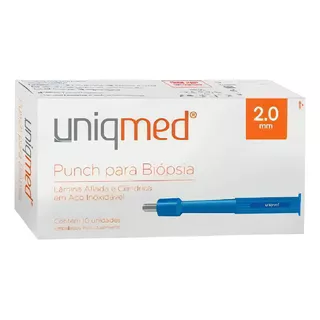 Punch Para Biopsia 2.0 Mm - Caixa Com 10 Unidades - Uniqmed
