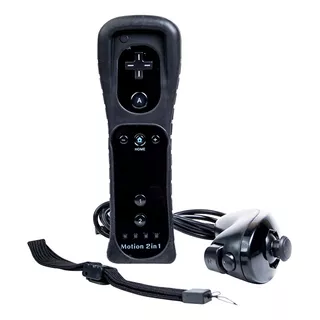 Wii Remote Motion Plus Interno + Nunchuck Negro + Funda