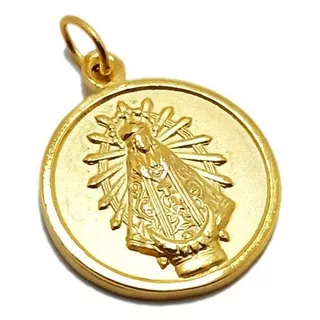Medalla Virgen De Luján - Plaqué Oro 21k - 18mm