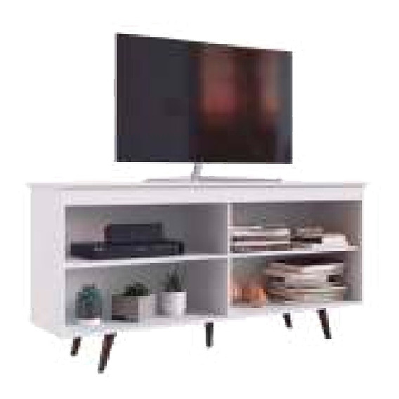 Rack Para Tv Con Estantes Modular Led Lcd Mesa Living Blanco