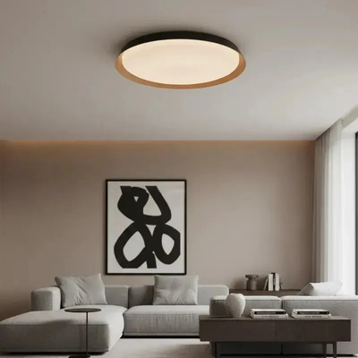 Plafon Led Nordic R Negro Madera Moderno Cct Lda81032-nm Sf Negro/madera