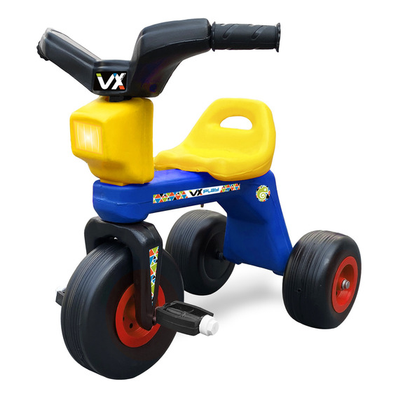 - Triciclo Vxplay A Pedal Alto Impacto Asiento Regulable Color Azul/amarillo