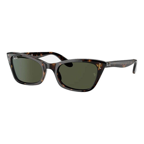 Anteojos de sol Ray-Ban Lady Burbank Small con marco de acetato color polished havana, lente green clásica, varilla polished havana de acetato - RB2299