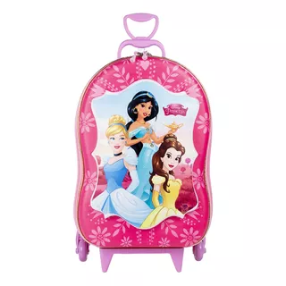 Mochila Princesas Disney Cinderela Bela Jasmine 3d Mala Rodi
