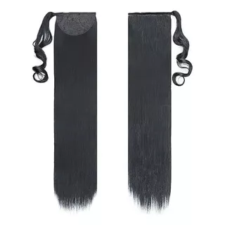 Postizos Extenciones Liso De Cola Con Velcro (cierre Magico) Color 1